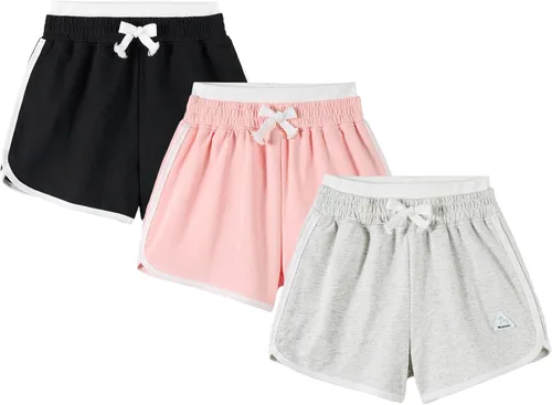 Miniatura 51 de Rolanko Pantalones cortos activos de delfín para niñas, paquete de 3 unidades, ciclismo, correr, verano, playa, atletismo, deportes, 4-14 años