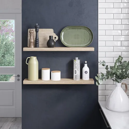 Miniatura 4 de Ballucci - Estantes flotantes, juego de estantes de pared de madera de 36" con soportes invisibles para baño, sala de estar, dormitorio, cocina