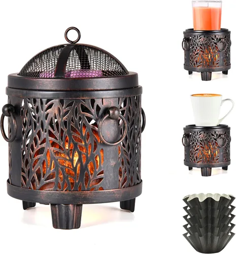 Miniatura 11 de Calentador de cera para chimeneas eléctricas, quemador de cera metálica, calentador de cera perfumada para regalos y decoraciones de oficina en casa
