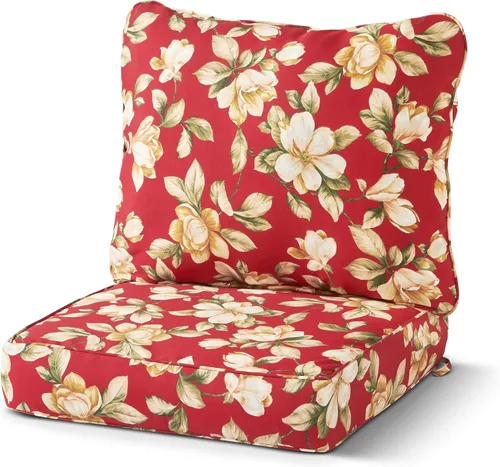 Miniatura 28 de Greendale Home Fashions Juego de cojines de asiento profundo para exterior de 2 piezas, Adobe Ártico