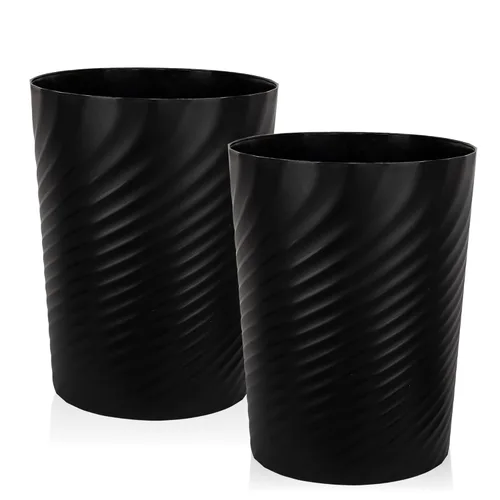 Miniatura 20 de UUJOLY Cubo de basura de plástico, cesta de basura para baños, cocinas, oficinas, habitaciones de niños, verde azulado Azul Oscuro