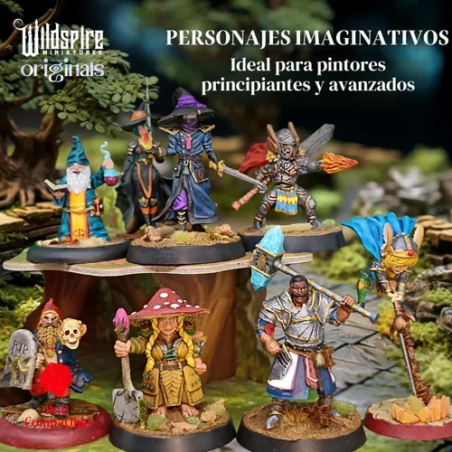 Miniatura 5 de Wildspire Spellblades - Personajes Jugador-Héroe y PNJ para Miniaturas DND Sin Pintar a Granel de 28mm-32mm Escala para Calabozos y Dragones Minis