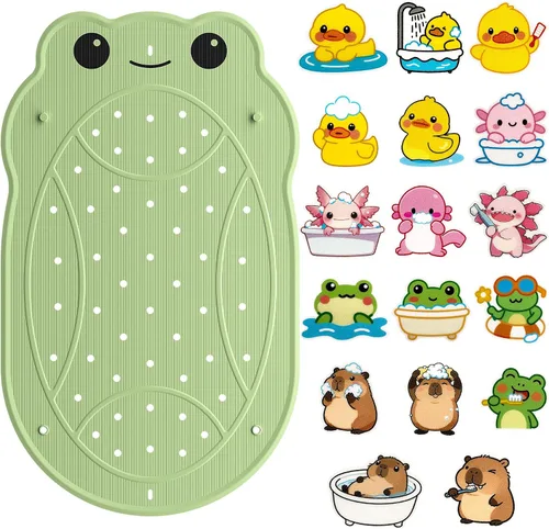 Miniatura 13 de UNEEDE Tapete de baño para niños, tapete de ducha antideslizante para niños pequeños, superficie antideslizante lavable, tapete de goma suave