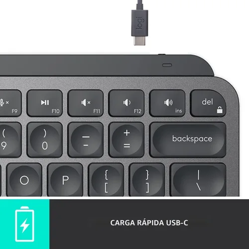 Miniatura 10 de Logitech MX Keys Mini - Teclado minimalista, iluminado, inalámbrico, compacto, con Bluetooth, retroiluminación, USB-C, compatible con Apple macOS