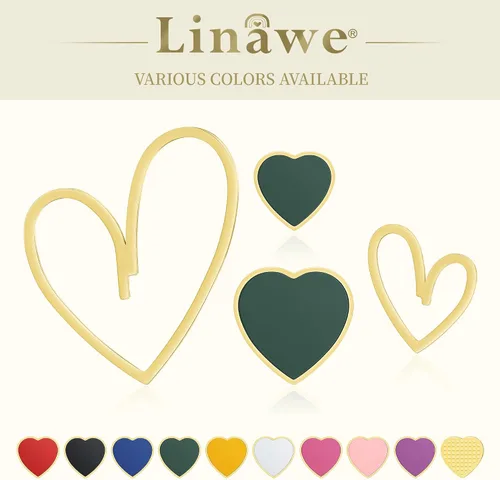 Miniatura 6 de Linawe 4 Pcs Heart Stud Mismatched Earrings Set for Women Girls, Hypoallergenic Stainless Steel GoldRose GoldSilver Cartilage Tragus Piercing