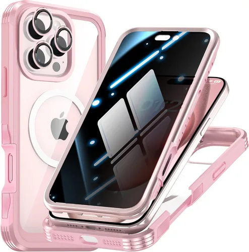Miniatura 9 de TOPF&B Funda de privacidad para iPhone 17 Pro Max, compatible con MagSafe, funda magnética para iPhone 17 Pro Max, protector de pantalla de Negro