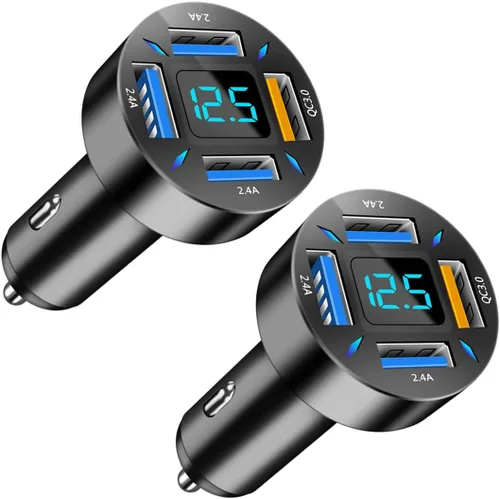 Miniatura 7 de Ankuee Cargador de coche USB de 4 puertos, carga súper rápida de 66 W con QC 3.0, PD 20 W y adaptador de cargador USB 2.4A, carga rápida con 1pcs