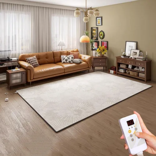 Tapete eléctrico de grafeno, alfombra eléctrica con calefacción, calentador de piso interior con temporizador, calentamiento rápido, para oficina,