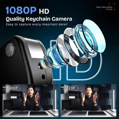 Miniatura 3 de Mini cámara HD 64G 1080P, pequeña cámara de niñera para seguridad del hogar, cámara de llave de coche para detección de movimiento, grabación