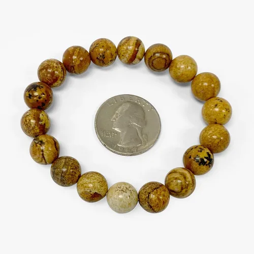 Miniatura 699 de Gem Avenue Handmade Round Bead Stretch Bracelet Unisex Natural Stone Beaded Jewelry for Men & Women, Elastic Wristband for Daily Wear