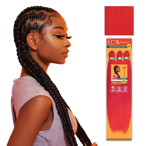 Miniatura 31 de Sensationnel X-Pression - Trenzas prestiradas, 3 unidades, 58 pulgadas, paquete de 1 unidad, 1B