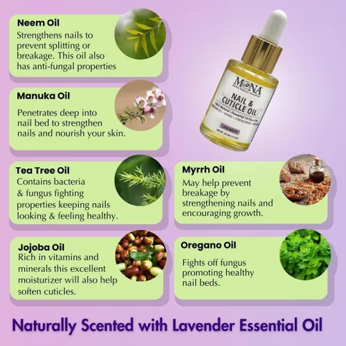 Miniatura 2 de MONA Aceite revitalizante para uñas y cutículas totalmente natural con 14 aceites vegetales Restaura y protege cutículas y uñas secas, dañadas