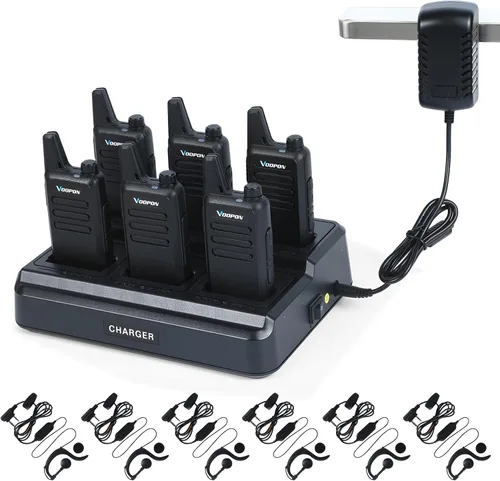 Miniatura 2 de Walkie Talkies recargables para adultos con 6 unidades múltiples cargadores de banda auriculares 22 canales FRS radios bidireccionales de largo