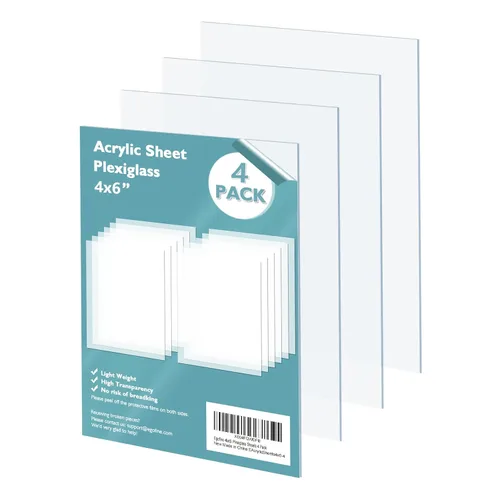 Miniatura 59 de Egofine Láminas de Plexiglás Láminas de Acrílico Paquete de 12 de 8.5x11'' 0.04 de Grosor Plástico Transparente Fundido Cristal Plexi Transparente