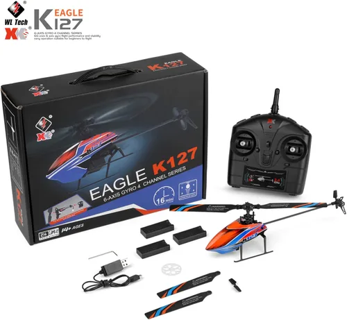 Miniatura 9 de GoolRC Helicóptero RC, helicóptero de control remoto WLtoys XK K127, avión RC de 4 canales con giroscopio de 6 ejes, retención de altitud, despegue