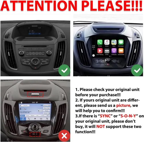 Miniatura 2 de Para Ford Escape Kuga 2013-2019 2G+64G CarPlay Android Navegación Automática Estéreo GPS Radio Reverse Cámara Pantalla 9" IPS Unidad Táctil Headunit