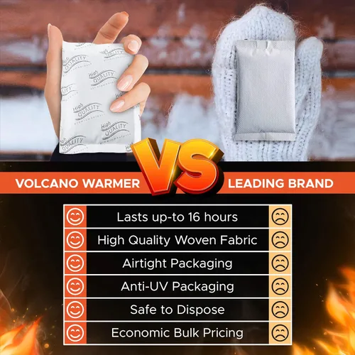 Miniatura 5 de VOLCANO Disposable Hand Warmers - X-Large Economic Bulk 40-Pack - Air Activated, Lasts 16 Hours for Use in Camping, Hiking, Fishing, Hunting