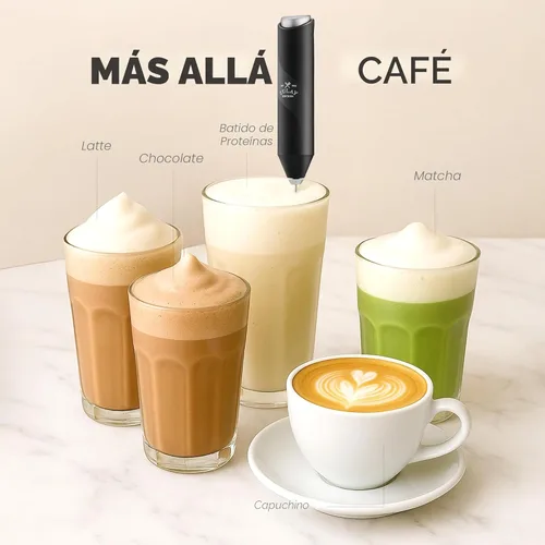 Miniatura 8 de Zulay Kitchen - Batidor eléctrico de mano para café, lattes, capuchinos, matcha y chocolate caliente, mezclador portátil para bebidas, accesorio