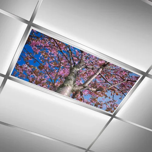 Miniatura 40 de Inserto de Cubierta de Luz de Techo Suspendido 4' x 2' pies (Naturaleza Bosque Hojas de Bambú Sol Verde) - Cubierta de Luz Fluorescente Reduce