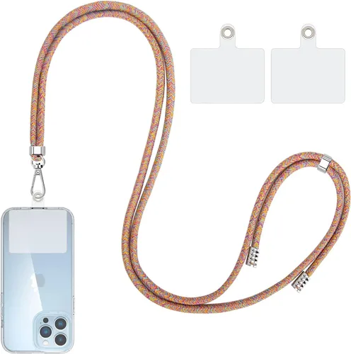 Cordón cruzado para teléfono celular, cordones universales para teléfono con 2 parches transparentes compatibles con la mayoría de teléfonos