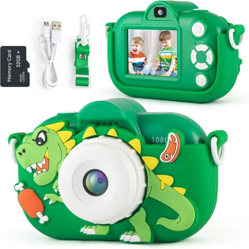 Miniatura 13 de Cámara para niños para niñas de 3 a 5 años, cámara digital para niños con cubierta de silicona, grabación de video de 48MP/1080P, cámara selfie