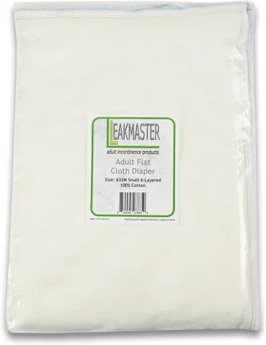 Miniatura 5 de LeakMaster Pañales de tela para adultos, pañales planos de tejido de muselina 100% algodón, para uso con alfileres o sujetadores, solución