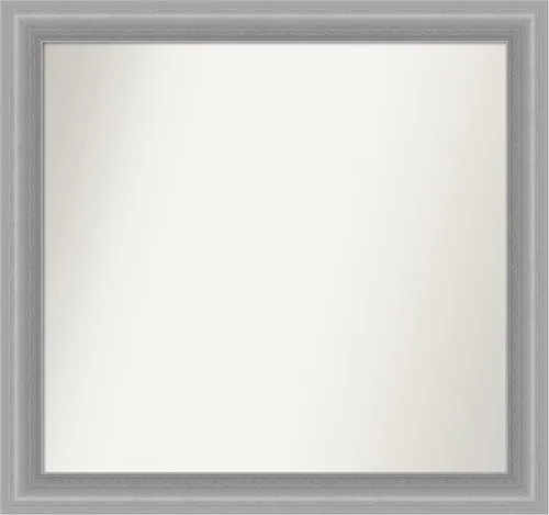 Miniatura 184 de Amanti Art Espejo de baño plateado para sobre el fregadero, 24 x 24 pulgadas, espejo cuadrado de peltre forjado a medida, marco de madera casual