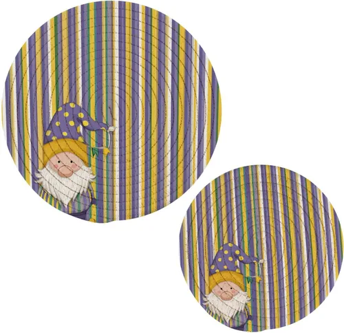 Miniatura 32 de Salvamanteles para platos calientes, ollas y sartenes, 2 soportes para ollas, resistentes al calor, de algodón, redondos, para encimera de cocina