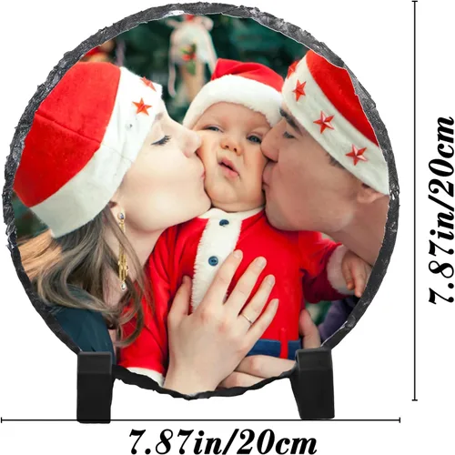 Miniatura 3 de Marco de fotos personalizado de piedra, marco de placa de pizarra de roca, marcos de fotos personalizados, regalos para boda, familia, memorial