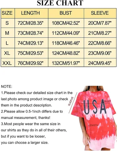 Miniatura 7 de Camisa de gran tamaño para mujer, diseño patriótico americano, cuello redondo, holgado, para el 4 de julio