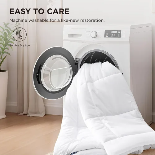 Miniatura 228 de Bedsure Relleno de edredón – Edredones acolchados tamaño King, edredón para todas las estaciones, ropa de cama alternativa de plumón suave, con 8
