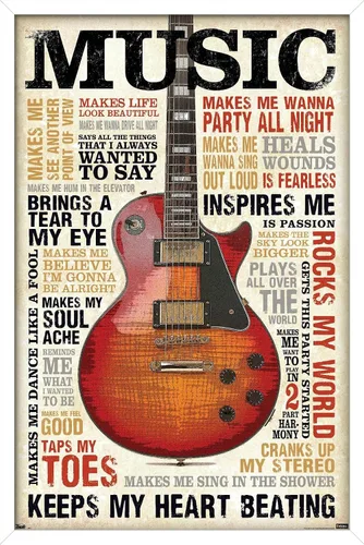 Miniatura 8 de Trends International Music Inspires Me Wall Poster, 14.725" x 22.375", Barnwood Framed Version