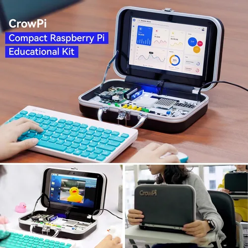 Miniatura 2 de ELECROW para Raspberry Pi 5 Kit de 8GB, con Raspberry Pi 5 Computadora de Circuito Único de 8GB, Kit de Caja Crowpi Pi 5 con Pantalla de 9 Pulgadas
