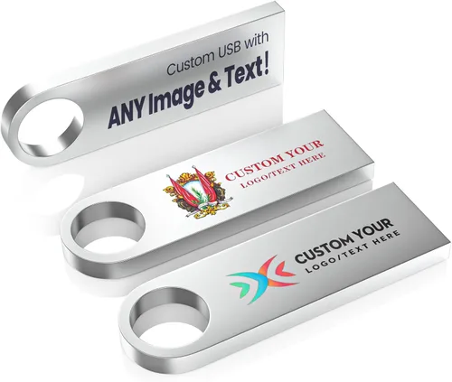 Miniatura 7 de Paquete de 5 memorias USB de 128 GB con llaveros, Wooolken memorias USB 2.0 de metal elegante para PC, computadora portátil, computadora 5 PZAS
