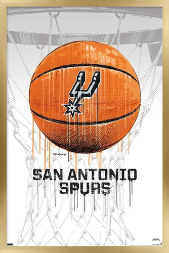 Miniatura 16 de Trends International NBA San Antonio Spurs - Póster de pared Drip Basketball 21, 22.375 x 34 pulgadas, versión premium sin marco