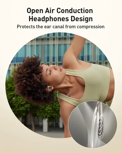 Miniatura 4 de iWALK Auriculares de oreja abierta, verdaderos auriculares inalámbricos Bluetooth 5.4 ligeros, ganchos ultra cómodos, tiempos de reproducción de 35