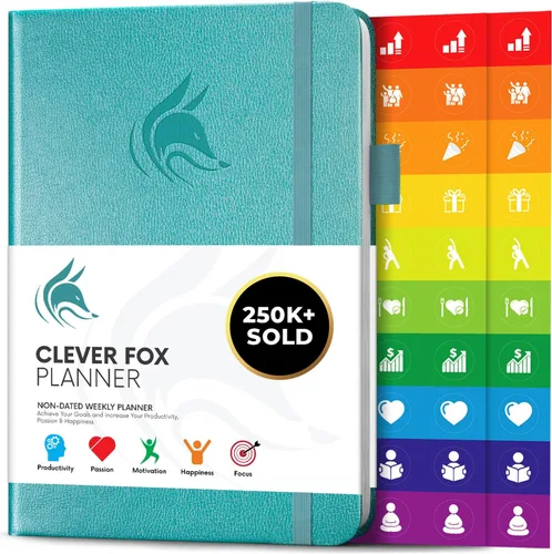 Miniatura 11 de Clever Fox Planificador – Planificador semanal y mensual sin fecha para productividad, gestión del tiempo y objetivos – Diario organizador – A5