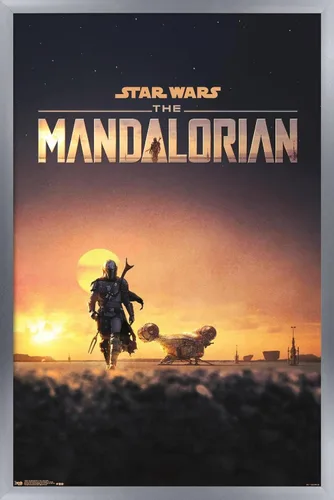 Miniatura 10 de Trends International Star Wars: The Mandalorian - Póster de pared de una hoja D23, 14.725 x 22.375 pulgadas, versión enmarcada de madera de granero