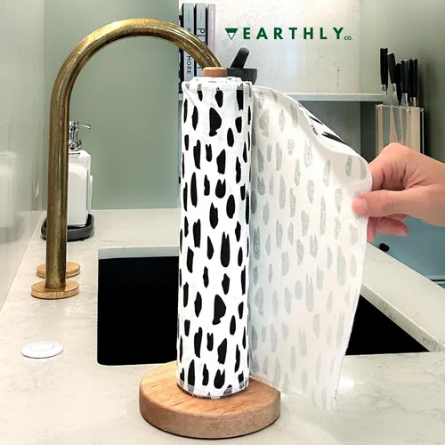 Miniatura 7 de Toallas de papel reutilizables, paquete de 10 unidades, rollo de toallas de papel de algodón lavables, servilletas reutilizables sin papel