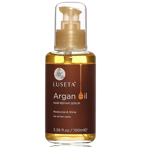 L LUSETA Suero de aceite de argán para el cabello, aceite de argán 100% puro para controlar el encrespamiento, daños en seco, reparación, suavizado