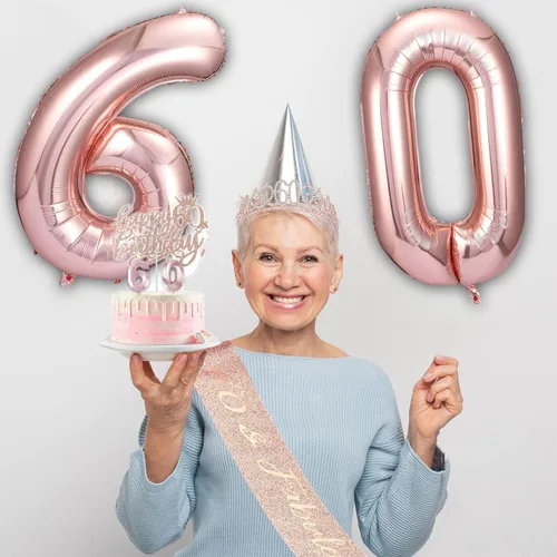 Miniatura 178 de Decoraciones de cumpleaños de 30 años para ella, banda y corona de cumpleaños de 30 años, adorno para pastel de cumpleaños y velas, tarjeta