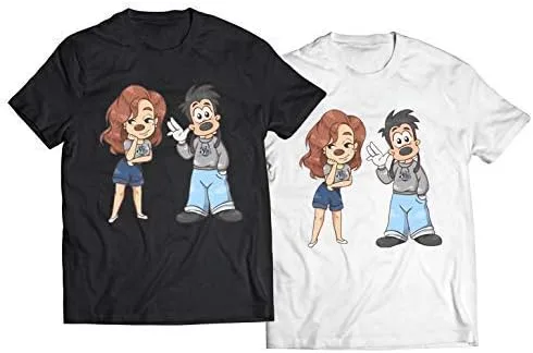 Miniatura 2 de Max and Roxanne Shirt - Camiseta clásica de dibujos animados, arte negro, regalos pequeños, regalo para él o ella, camisas informales, camisa