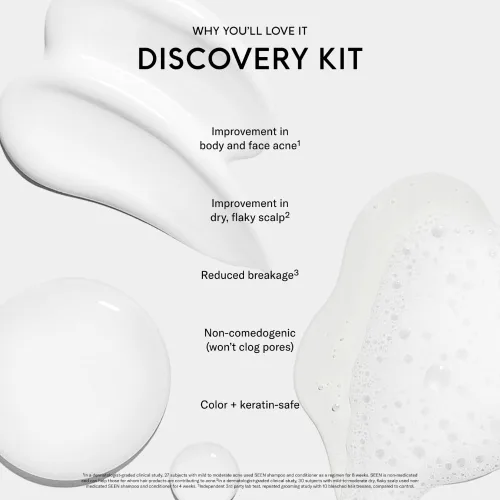 Miniatura 3 de SEEN Discovery Kit - Sin fragancia - Juego de cabello no comedogénico - Desarrollado por dermatólogos - Seguro para pieles sensibles, eccema y acné