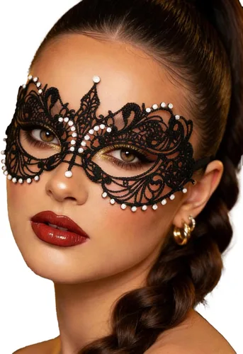 Tgirls Máscara de encaje para mujer con diamantes de imitación sexy, máscaras de mascarada, máscara de encaje para fiesta de disfraces, máscara de