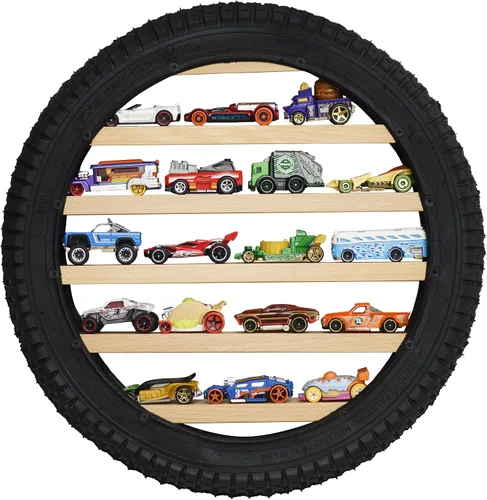 Tapeera Soporte para exhibición de autos modelo – Organizador de autos de juguete, gabinete de pared para neumáticos, con capacidad para hasta 18