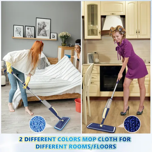 Miniatura 2 de Trapeadores en aerosol para limpieza de suelos de madera dura: MEXERRIS Wet Mops Dry Dust Mop con 3 almohadillas lavables para Swiffer Powermop