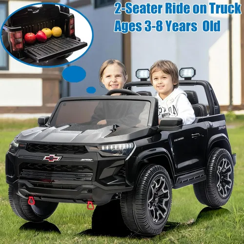 Miniatura 7 de juguete de 24 V con batería para niños con control remoto de los padres, coche eléctrico Chevrolet Colorado HD de 2 plazas para niños, camioneta