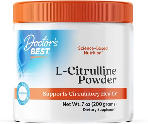 Doctors Best L-citrulina en polvo – Suplemento de citrulina L para hombres y mujeres, apoyo al metabolismo del óxido nítrico, ayuda al dolor
