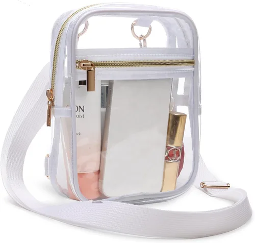 Miniatura 8 de Bolso cruzado aprobado por estadios para mujer, bolsa transparente para estadios para eventos deportivos, conciertos