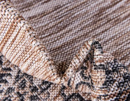 Miniatura 6 de Unique Loom Outdoor Traditional Collection - Alfombra de área antigua (4 pies 1 pulgada x 6 pies 1 pulgada, rectangular, beige y negro)